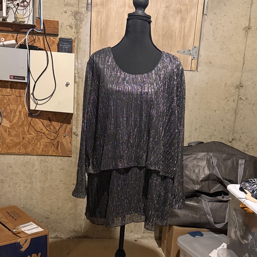Joan Rivers Black Metallic Women's Blouse